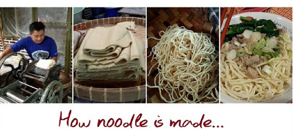 making noodle at grandma
